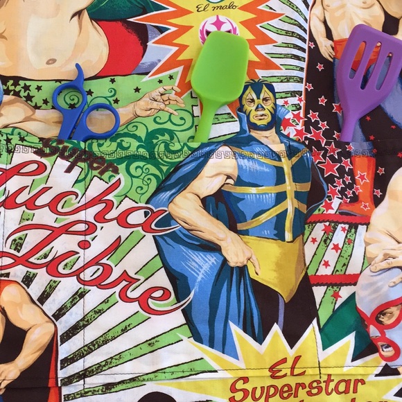 NWOT lucha libre kitsch reversible apron - Picture 6 of 8